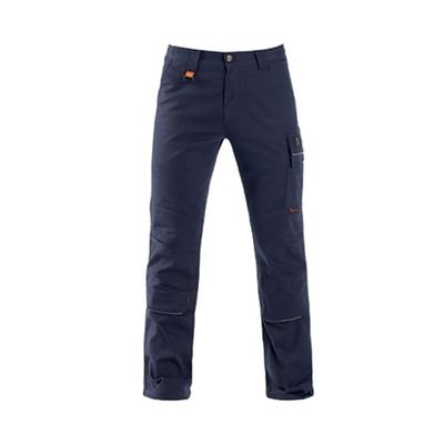 Pantaloni da lavoro blu navy elasticizzati Kapriol Teneré Pro con inserti neri anti-usura