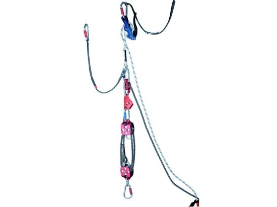 Sistema di soccorso Kapriol per sollevamento e calata di emergenza con corda e discensore