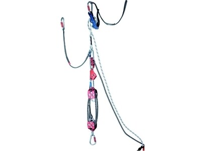 Sistema di soccorso Kapriol per sollevamento e calata di emergenza con corda e discensore