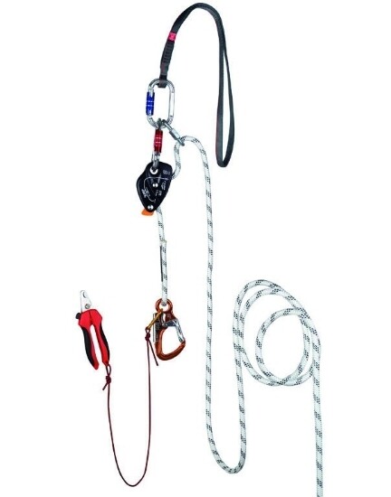 Kit anticaduta professionale Kapriol con doppio cordino a Y e ganci giganti per travi in acciaio