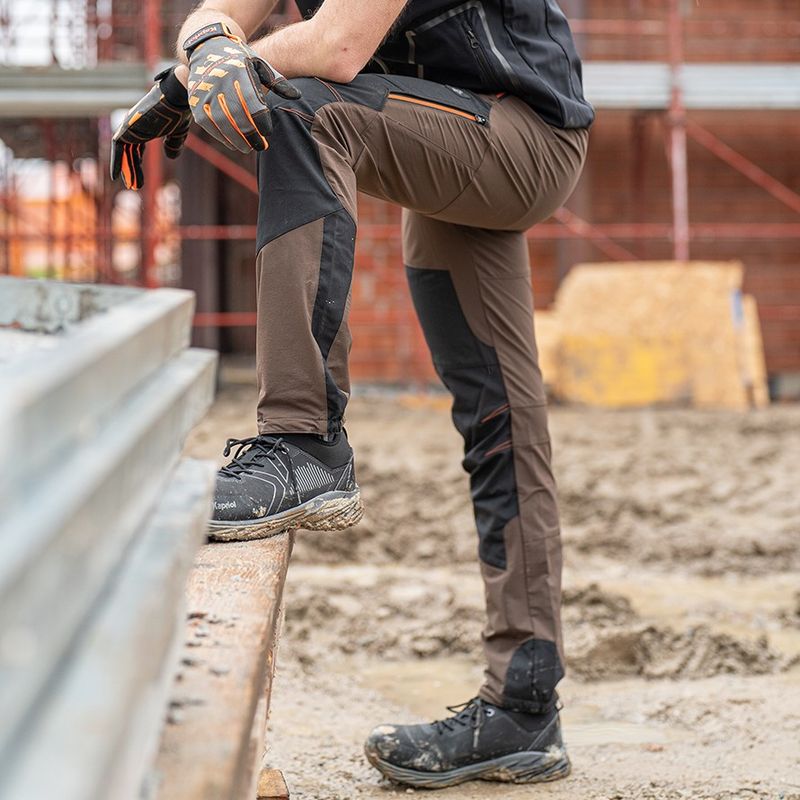 Pantalone da lavoro tecnico marrone in nylon elasticizzato Kapriol Tech