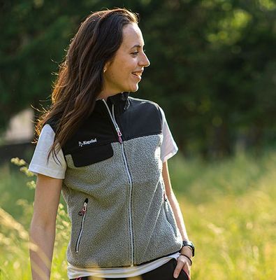 Gilet in pile effetto lana da donna Kapriol Wool Lady grigio con zip