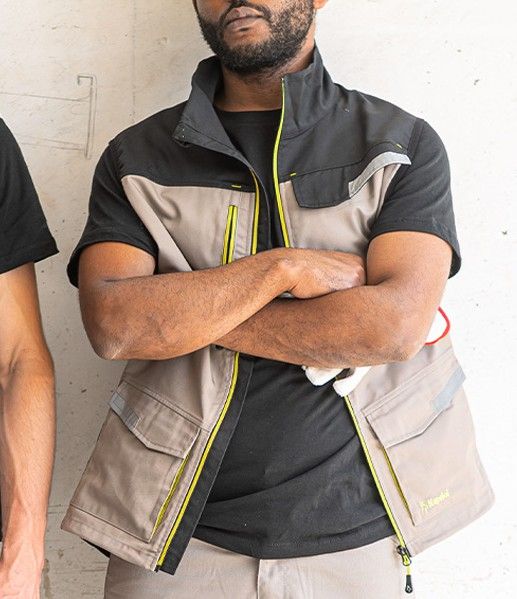 Gilet tecnico da lavoro Kapriol Kavir New con tasche a zip e dettagli riflettenti