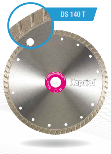 Disco diamantato universale Kapriol DS 140 T per cemento armato e laterizio