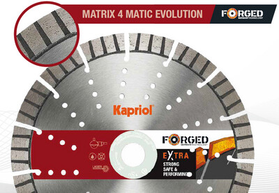 Disco diamantato universale Kapriol Matrix 4 Matic Evolution per cemento armato e ferro