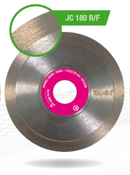 Disco diamantato Kapriol JC 180 R/F a corona continua per gres porcellanato