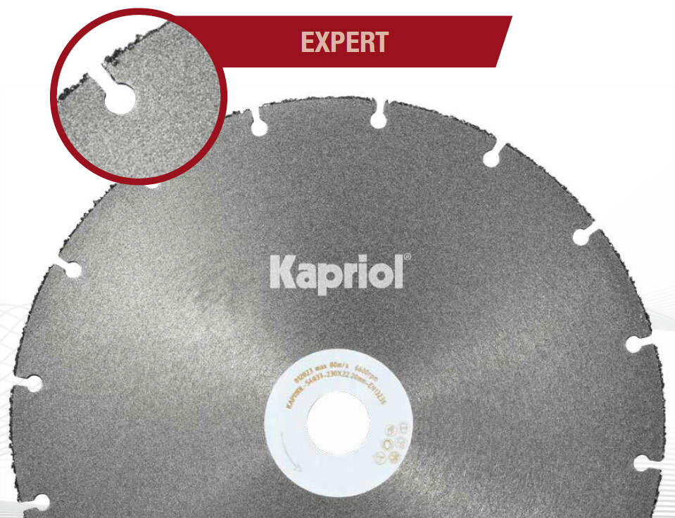 Disco Kapriol Expert per taglio legno, plastica e cartongesso con smerigliatrice