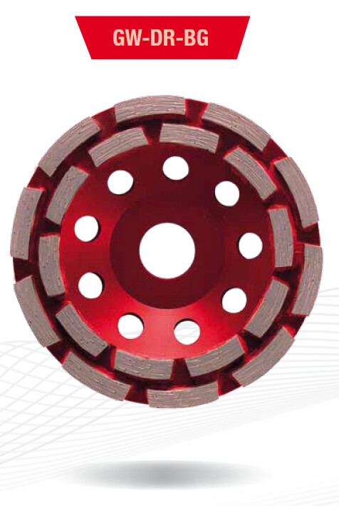 Platorello diamantato Kapriol GW-DR-BG Premium a doppia fila per levigatura cemento e pietre dure