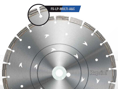 Disco diamantato Kapriol FS-LP-MULTI per tagliapavimenti, specifico per asfalto e cemento