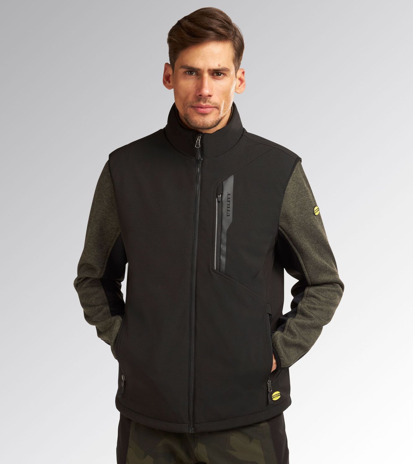 Diadora Gilet da Lavoro Vest Freedom | Multitasche, Misura: XL NERO