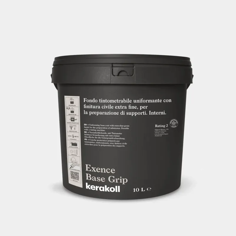 Confezione di Exence Base Grip bianco, fondo per finitura civile extra fine.