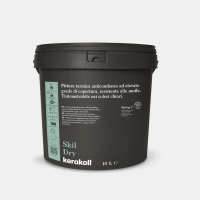 Kerakoll Skil Dry bianco - Pittura Termica Anticondensa ad Alta Copertura Tinteggiatura interna con pittura termica Skil Dry per prevenire la condensa.