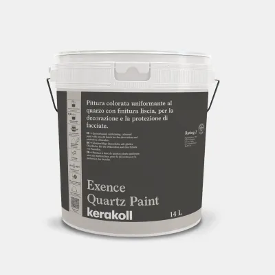Confezione di Exence Quartz Paint, pittura al quarzo riempitiva per facciate esterne.