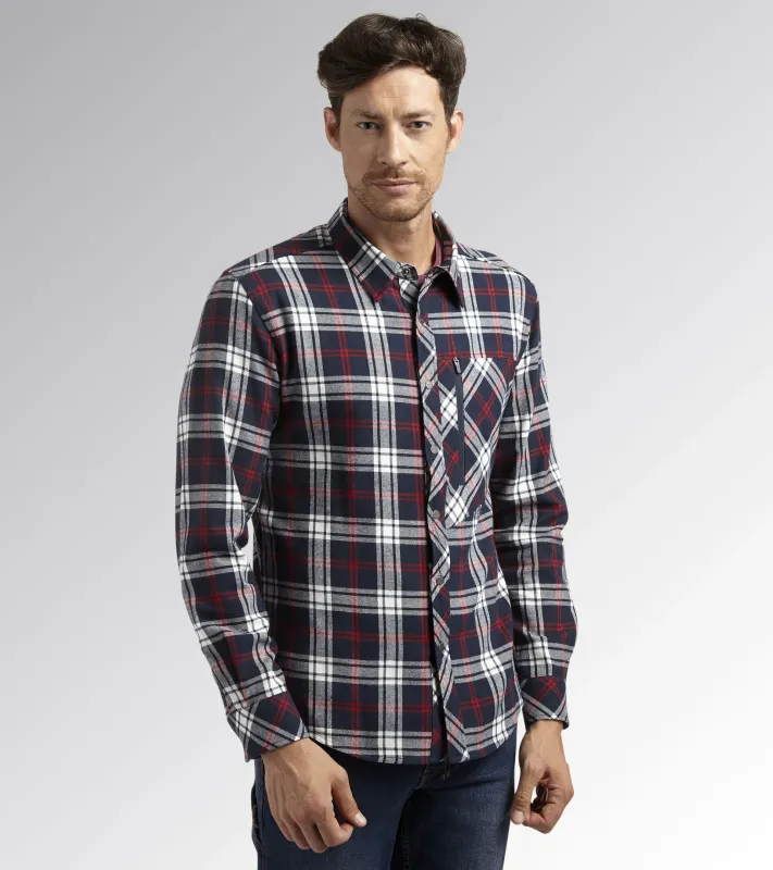 Camicia da lavoro flanellata a quadri Diadora Utility Shirt Check Cortina con tasche frontali