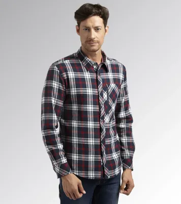 Camicia da lavoro flanellata a quadri Diadora Utility Shirt Check Cortina con tasche frontali