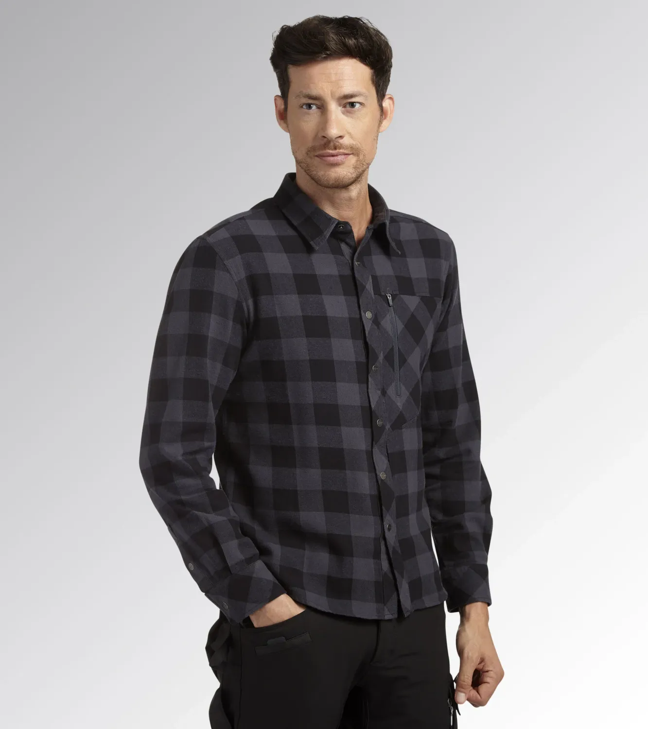 DIADORA - CAMICIA SHIRT CHECK CORTINA, Misura: S NERO