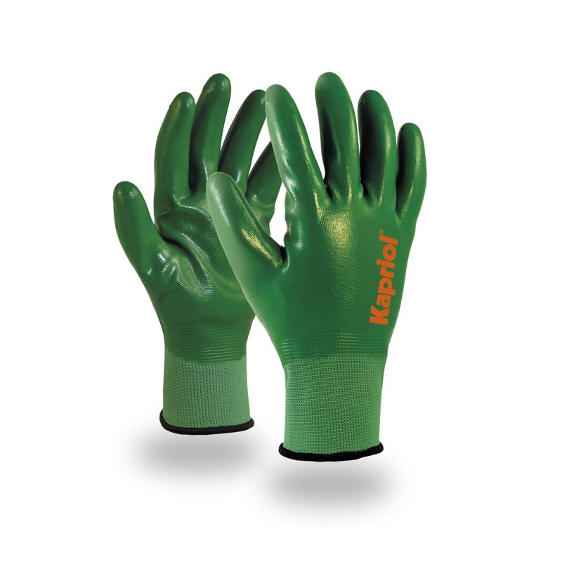 Guanti da lavoro impermeabili Kapriol AllGreen con spalmatura totale in nitrile per idraulica e giardinaggio