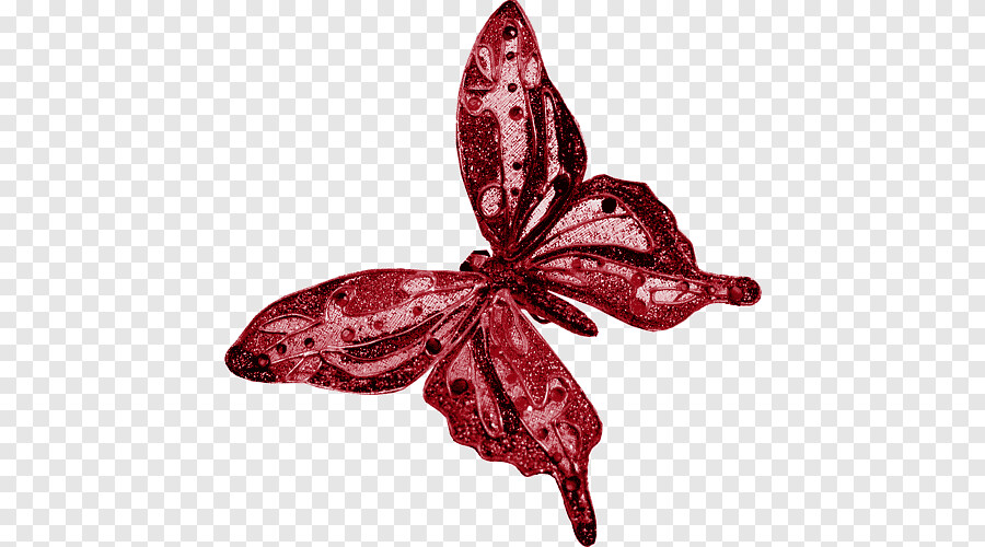 Red Glitter Butterfly Single Pack of 12 I382