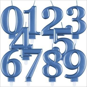 No. 3 ) Blue Number Candle (Pack of 50 ) I603