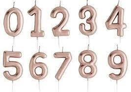 No. 8 ) Rose Gold  Number Candle (Pack of 50 ) I628