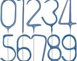 No.3 ) Blue  Sparkler Number (Pack x24) I713