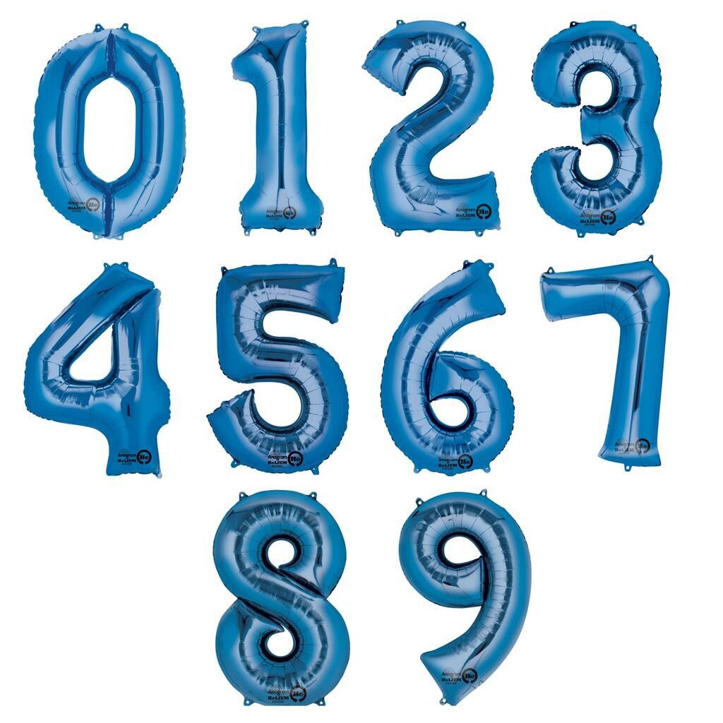 No.2 ) Blue 34" Number Balloon (Pack x10) I802