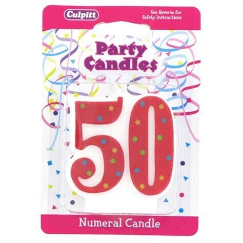 50 Number Candle  (Pack x24 ) I795