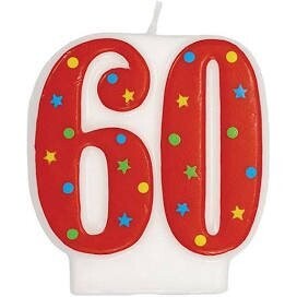 60 Number Candle  (Pack x24 ) I790