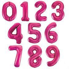 No. 3 ) Pink 34" Number Balloon (Pack x10) I813
