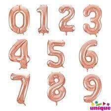 No.1 ) Rose Gold 34" Number Balloon (Pack x10) I841