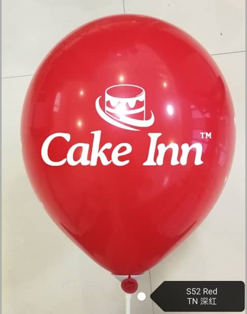 Red 12" Cake Inn Persnalised balloon (Pack x200)