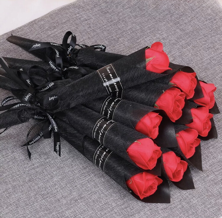 Soap Red  Rose Artificial Flower Pack of 10 I531