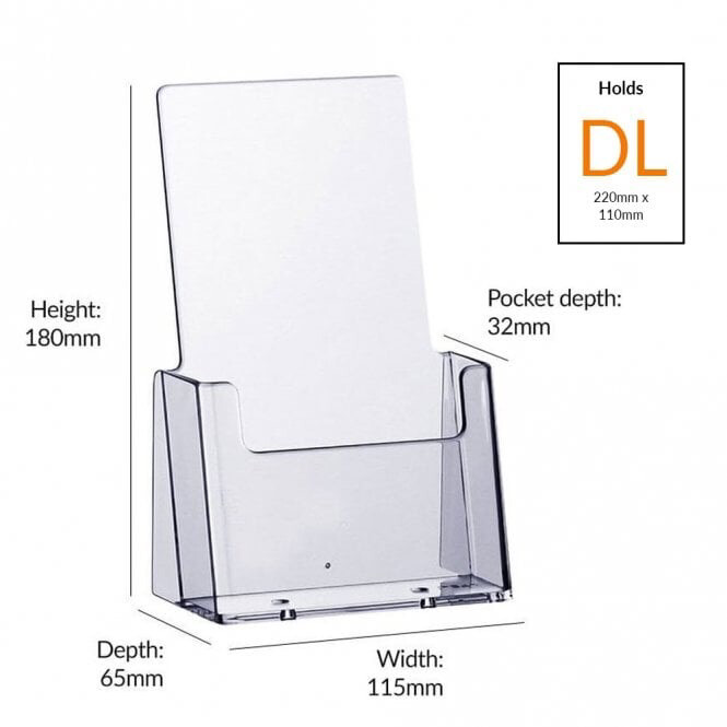 A6 Acrylic Small Allergies Leaflet Holder I526
