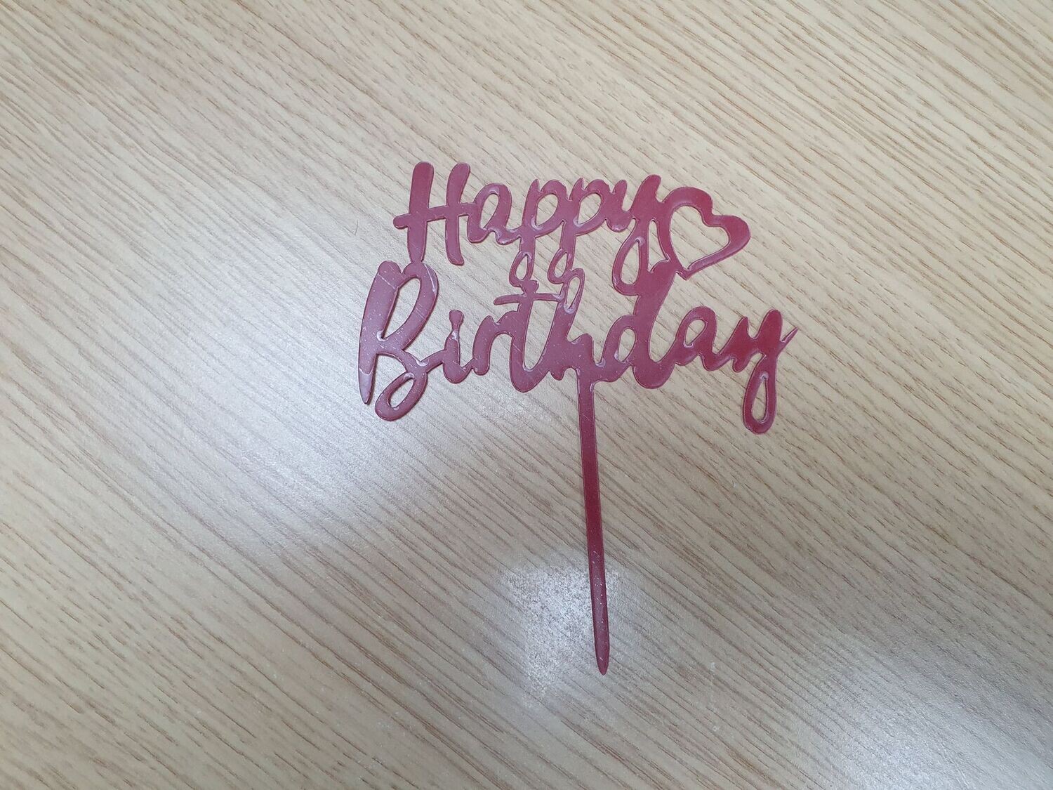 Red  Happy Birthday Cake topper  x 10  I581