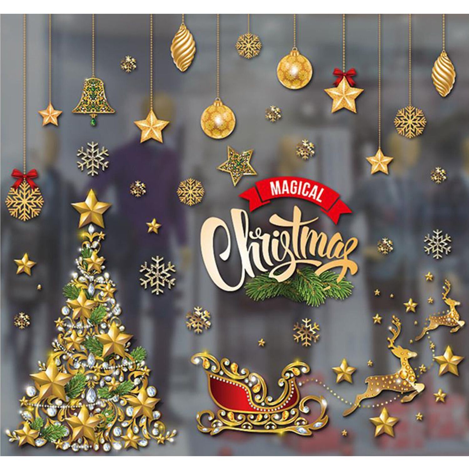 Magical Christmas window stickers x 1