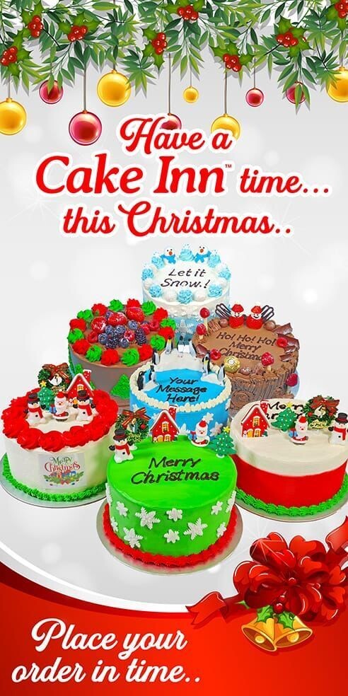 Christmas Cake  window stickers x 1