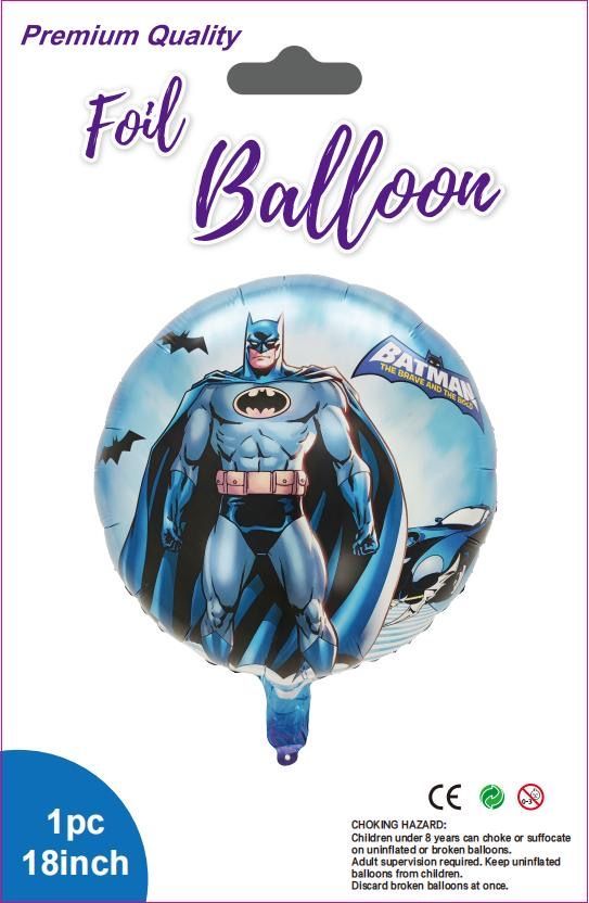 BTMN Black & Blue theme Happy Birthday Balloon 18" pack of 10