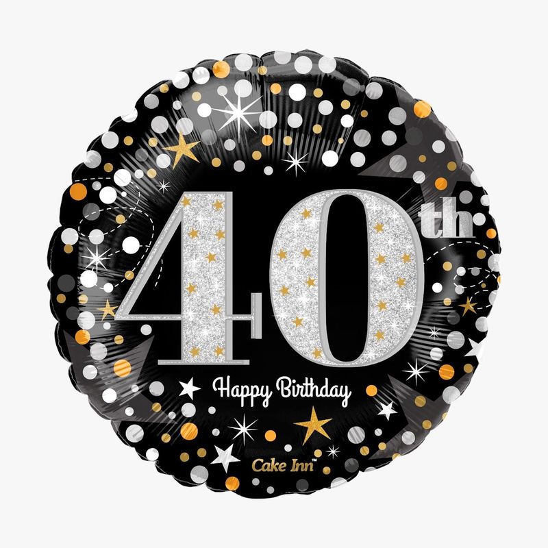 40th Birthday Balloon 18" pack of 10