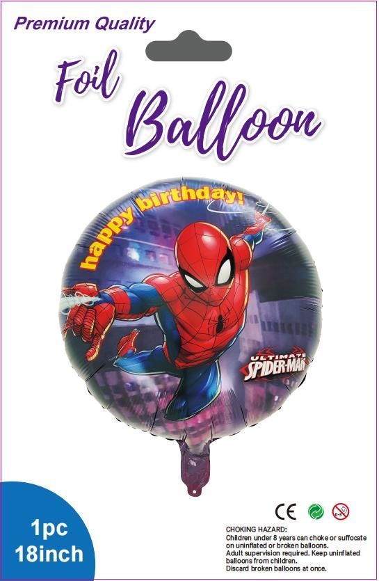 SPDRMN Red and blue theme Happy Birthday Balloon 18" pack of 10