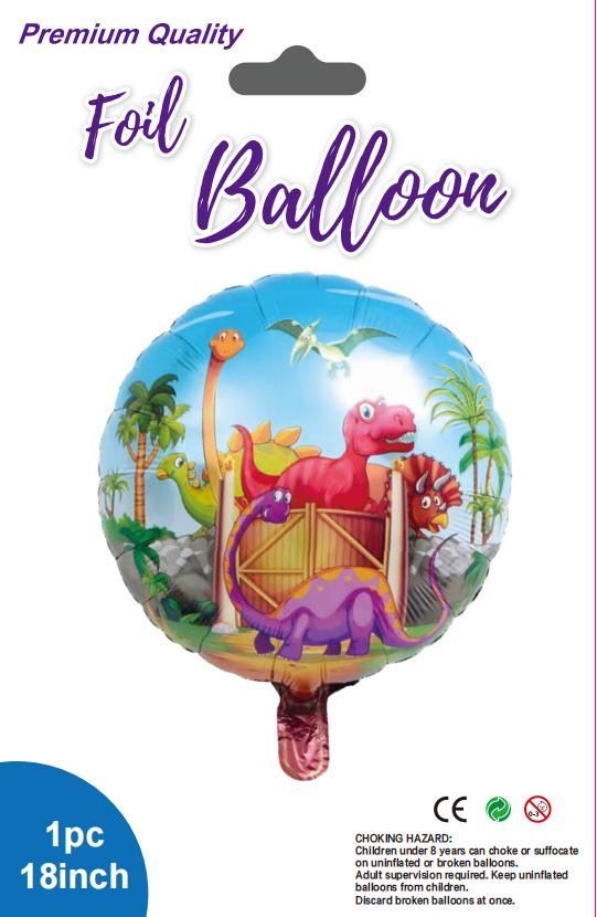 Dinosaurs Happy Birthday Balloon 18" pack of 10