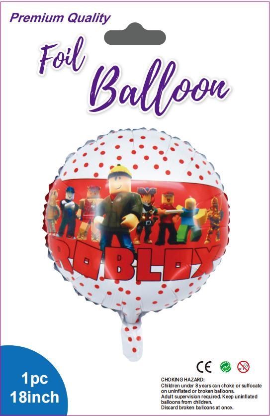 RBLX Red & White theme  Happy Birthday Balloon 18" pack of 10