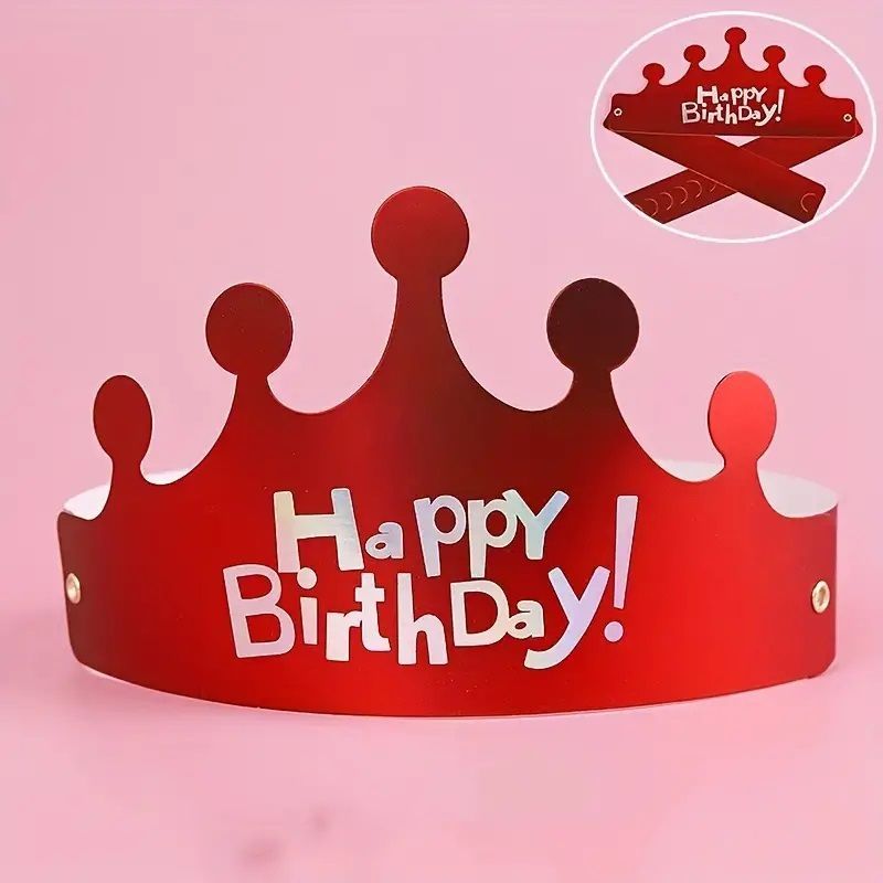 RED Happy birthday Hat Pack Of 50