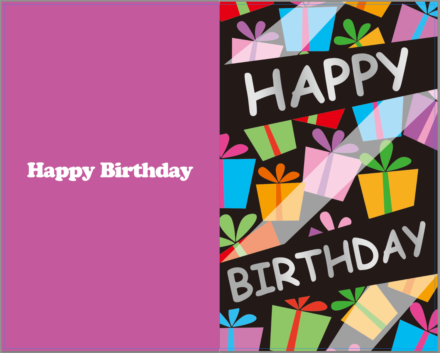 Silver n pink Happy Birthday   Cards Pack of x 20