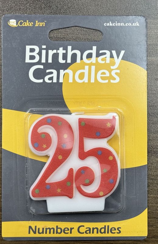 25 Number Candle  (Pack x24)