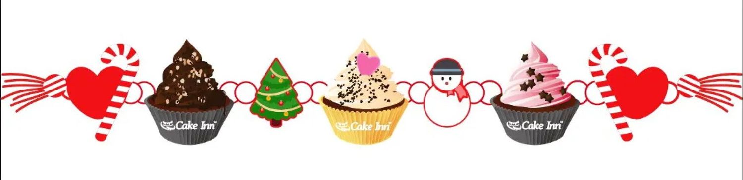 Christmas Cupcake window stickers x1 Size approx 14" by 48"