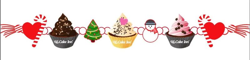 Christmas Cupcake window stickers x1 Size approx 14" by 48"