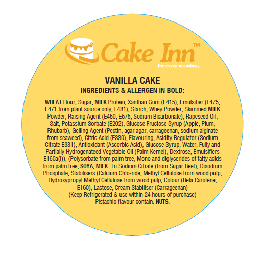 1 x  Vanilla  Allergen Warring Label Roll  One Roll (2000 Label Per Roll) I87