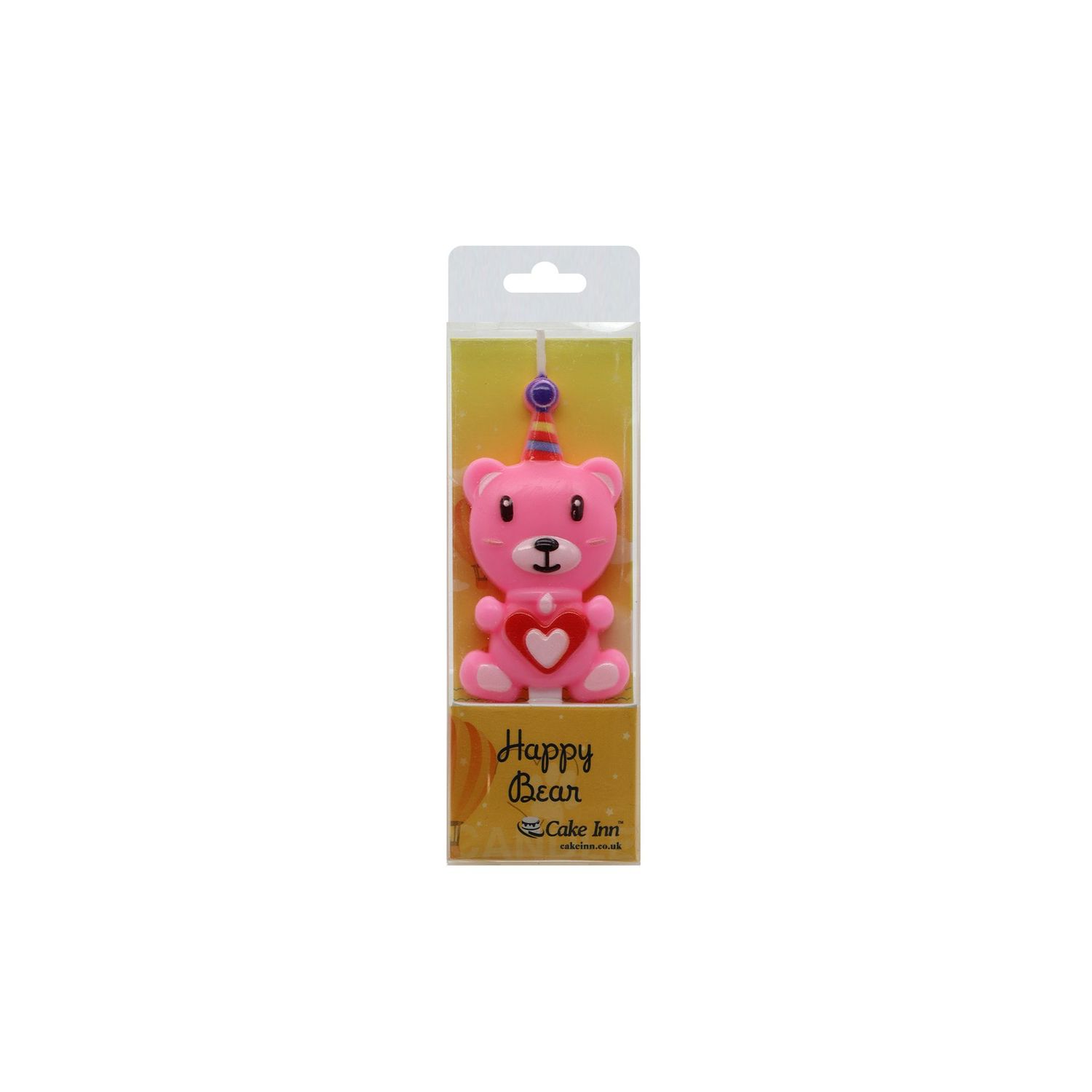 Pink Happy Teddy Bear Candle Box of 10