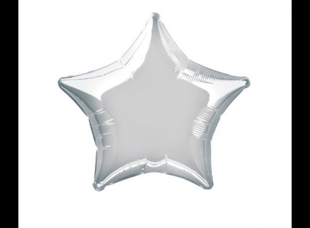Silver Star 18" Shape foil Balloon  (Pack 10)