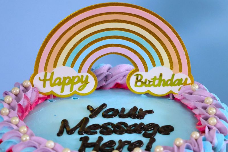 Large Rainbow Cake Topper Single Pack